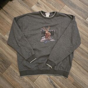 Y2K Embroidered Deer Hunting Outdoors Sweatshirt Crewneck